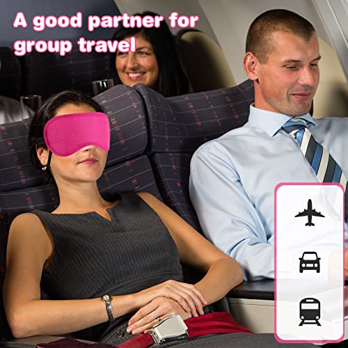 100 Pieces Pink Silk Sleep Eye Mask with Adjustable Elastic Strap R1345