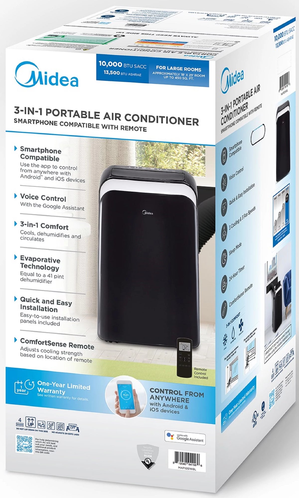 10,000 BTU Smart Portable Air Conditioner with Remote V572