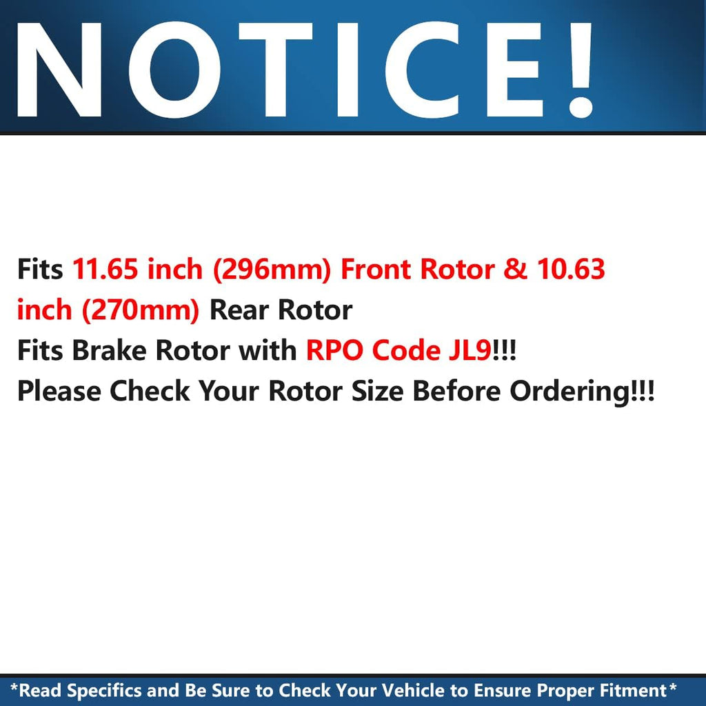 10pc Front and Rear Disc Rotor and Brake Pad Set S2906