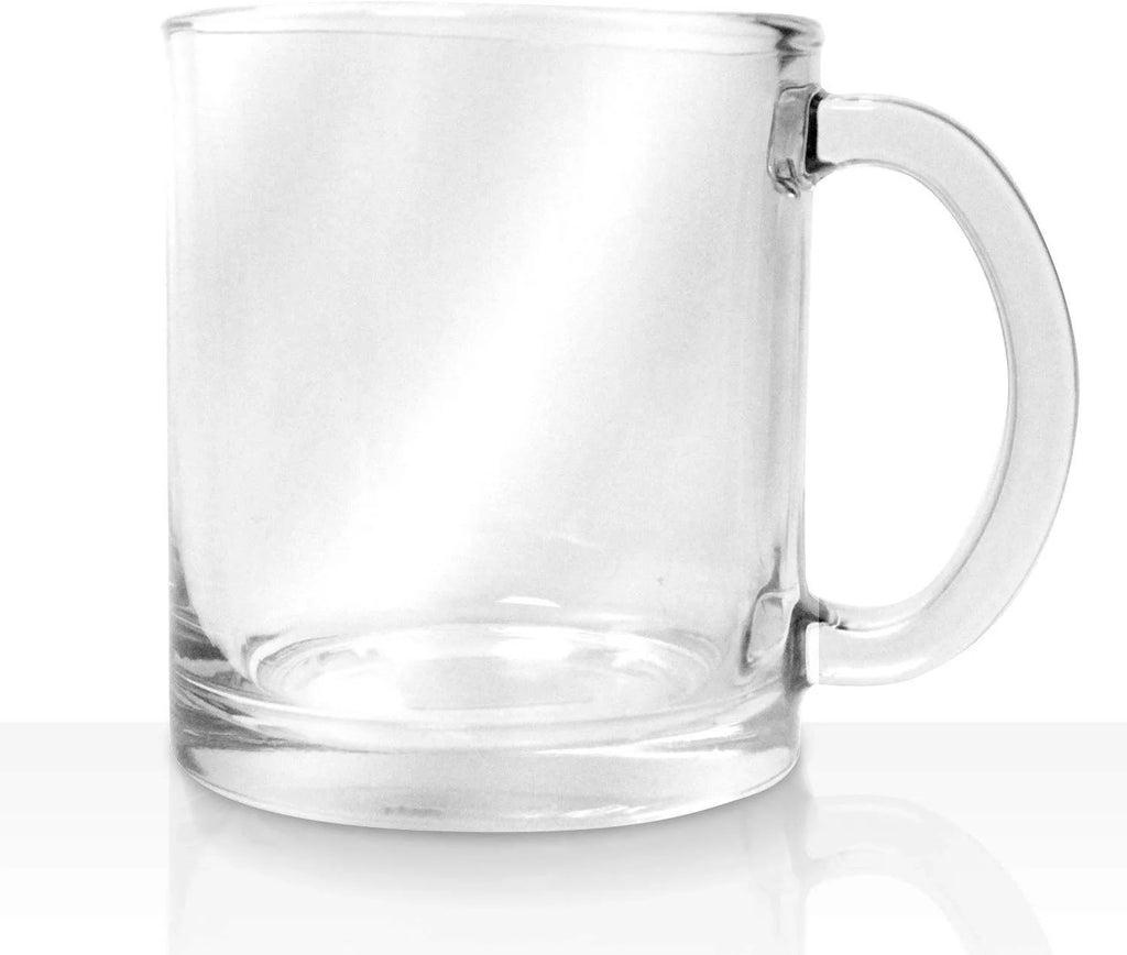 10.75 Ounce Glass Coffee Mugs, Set of 12 Clear Glass Mugs R10894