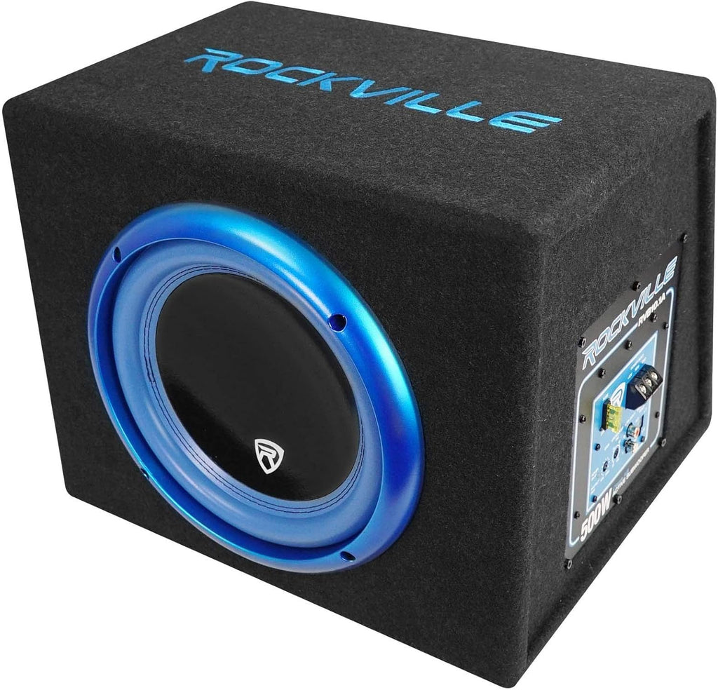 10 Inch 500W Powered Car Subwoofer with Enclosure Box F684585