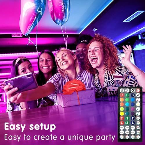 100ft Music Sync Color Changing LED Strip Lights with Remote and App Control A5256