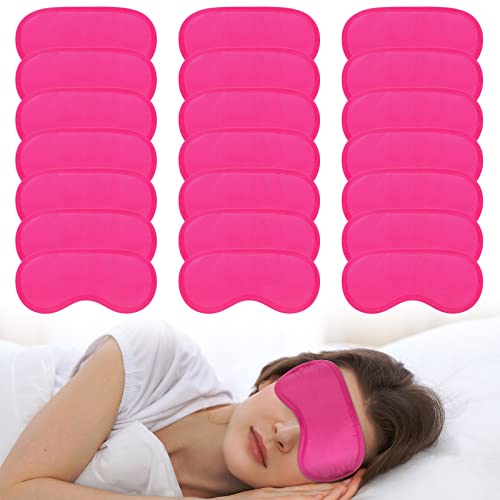 100 Pieces Pink Silk Sleep Eye Mask with Adjustable Elastic Strap R1345
