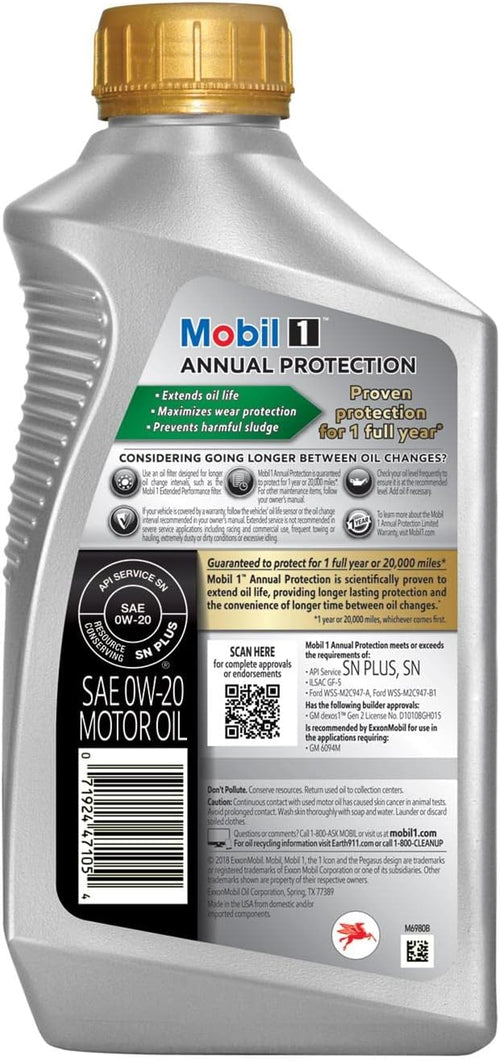 0W-20 Full Synthetic Motor Oil, 1 Qt Z35750