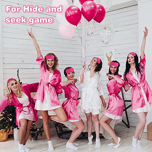 100 Pieces Pink Silk Sleep Eye Mask with Adjustable Elastic Strap R1345