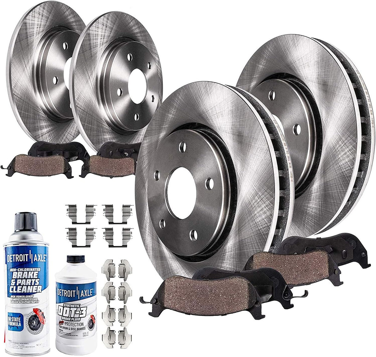 10pc Front and Rear Disc Rotor and Brake Pad Set S2906